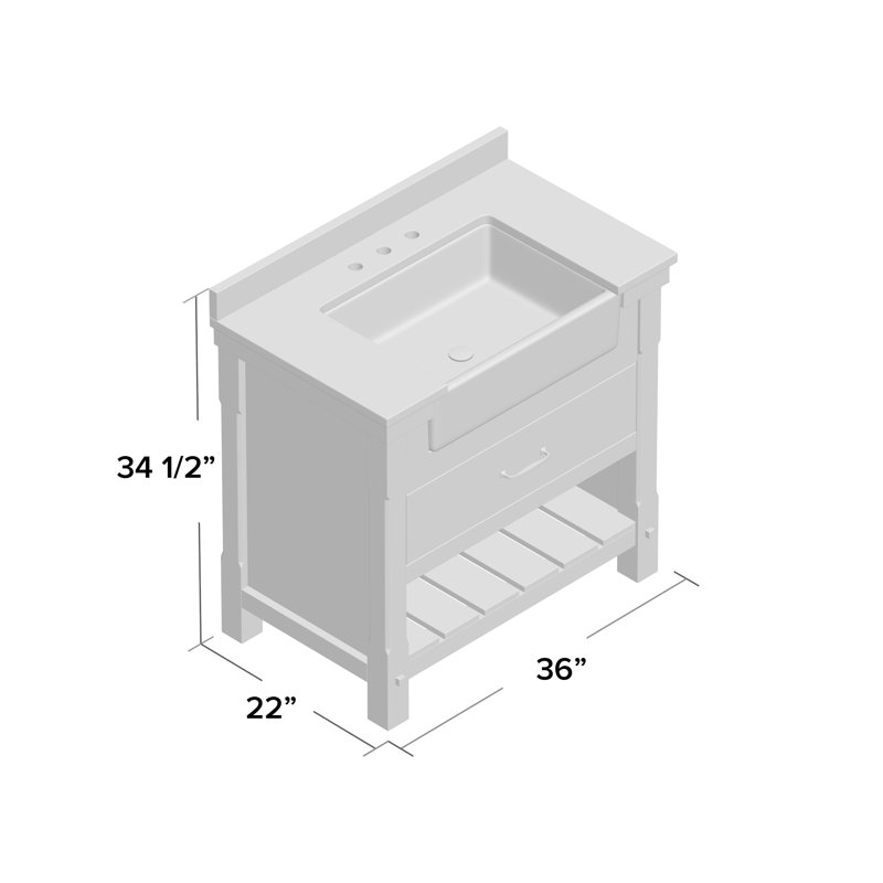 Three Posts™ Kordell 36'' Freestanding Single Bathroom Vanity with